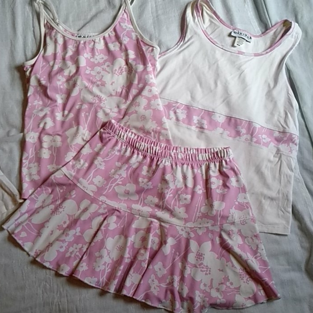 Sweet set! Jerdog activewear, pink and white